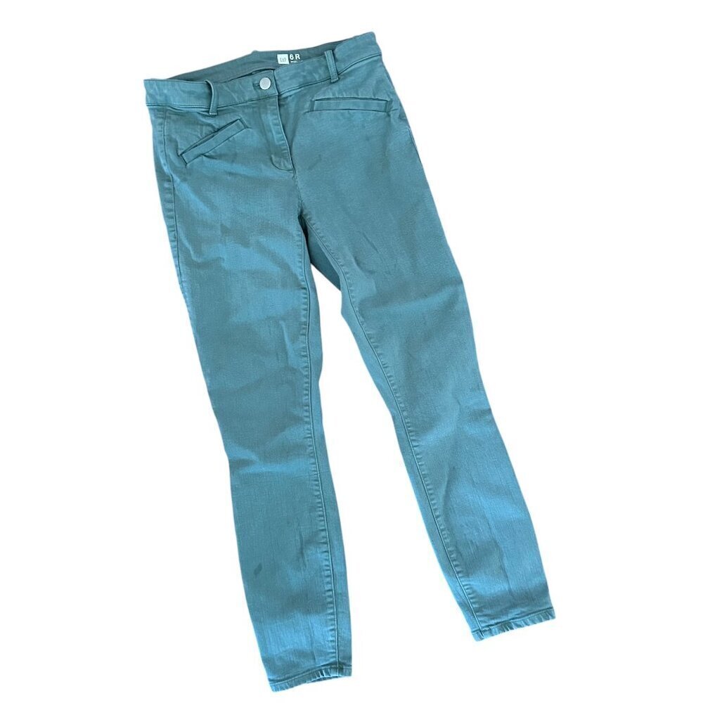 GAP Skinny Ankle Twill Casual Pants Size 6 Army Green Business Casual
